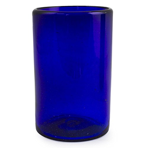 Novica Artisan Crafted Cobalt Blue Hand Blown Recycled Glass Cocktail Glasses, 14 Oz, Solid Blue' (Set Of 6) #TOP4