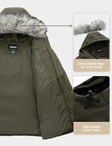 Soularge Men's Big and Tall Thicken Padded Winter Parka Coat with Removable Hood3