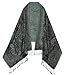 Umjetnost Womens Soft Silky Pashmina Rave Scarf Paisley Pattern Pashmina Shawl Wrap with Fringes (Black Green Paisley)