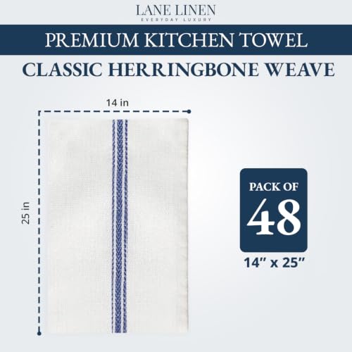 Image of LANE LINEN Kitchen Towels Bulk 100% Cotton Commercial 48 Pack