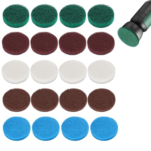 KIRZAX - 20 Accesorios de Cepillo Universales, 5 Modelos de Almohadillas de Limpieza Inalámbricas, Almohadillas de Espuma y Microfibra de Alto Rendimiento para Limpieza de Cepillos