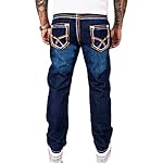Herren Designer Jeans Hose Dicke Nähte Vintage Blau RC-2056 – Bild 3