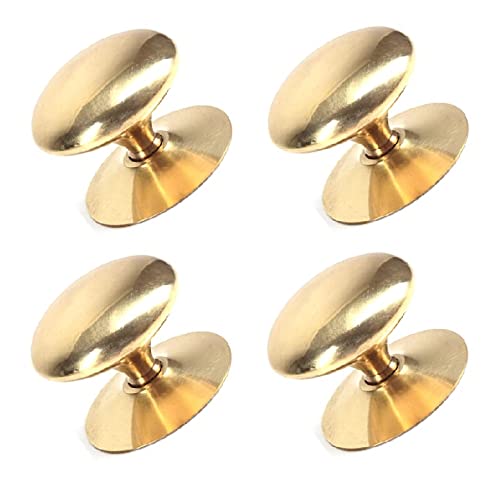 TERF® 35mm Traditional Victorian Polished Brass Cabinet Door Knobs 35mm Chest Drawer Cupboard Kitchen Wardrobe Door Pull Handle Knobs with Fixing Screw for Use Home and Office
