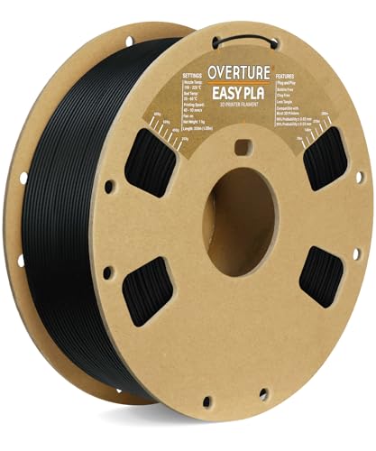 OVERTURE Easy PLA 1.75mm 3D Printer Filament, 1kg Cardboard Spool (2.2lbs), Dimensional...