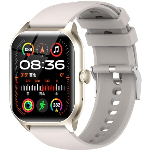 Reloj inteligente para mujer y hombre con función telefónica, pantalla táctil de 2,01 pulgadas, reloj de fitness con monitor de frecuencia cardíaca y monitor de sueño, IP68, resistente al agua