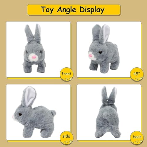 Sunshine smile Hüpfendes Kaninchen,Sprechender Hasen,Hasen Kuscheltiere Klein, Interaktives Kaninchen Haustier,Elektronisches Plüschhase mit Geräusche Macht
