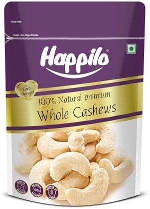 - Happilo Premium Natural Whole Cashews 500g Value Pack | Dry Fruits, Kaju, Healthy Snacks | Unsalted Cashew Nuts | Crunchy, Nutritious & Delicious Nuts | Rich in Protein, Magnesium & Phosphorus