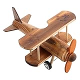 Utilizzo versatile: adatto a vari contesti, questo ornamento di aeroplano in legno può essere utilizzato come oggetto di scena per foto, decorazione da tavolo o oggetto da collezione, decorazione da tavolo per aeroplano, ornamento di aereo retrò