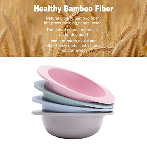 4pcs Bamboo Kids Bowls for Baby Feeding, Non Toxic & Safe Toddler Snack