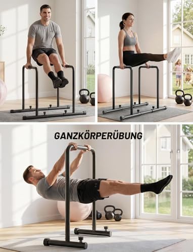 Yoleo Verstellbare Dip Barren – 500 kg Dip-Station, tragbar, funktional, Fitness-Bar mit Sicherheitsanschluss, robuster Dip-Ständer, Body-Presse, Paralleten-Übungs-Bar für Calisthenics