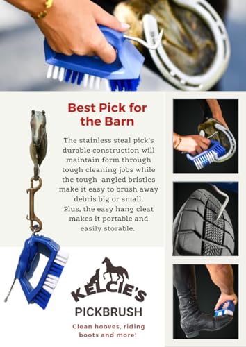 Ferramenta de limpeza Kelcie's Pick Brush – Escova fácil de usar à prova de deslizamento para caval