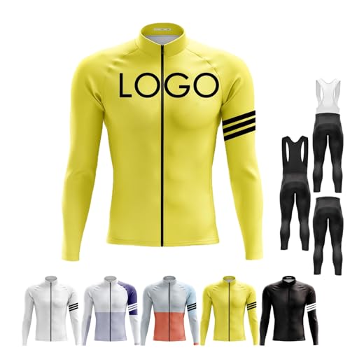 Maillot Ciclismo Personalizado Invierno Transpirable Manga Larga Secado Rápido Ligero Camiseta para Hombre con Logotipo del Equipo Bicicletas de Carreras(D)