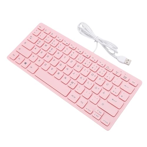 Teclado con cable Roseate USB duradero con diseño alemán para PC 2