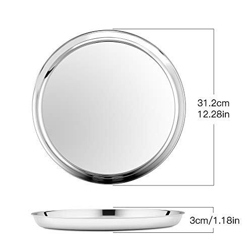Velaze Pizza Pan 12 Inch,4 Pack Stainless Steel Pizza Tray Dishwasher And Microwave Safe,Pizza Container Round Bakeware For Oven Pure Food-Grade, Sturdy And Rust Free #TOP2