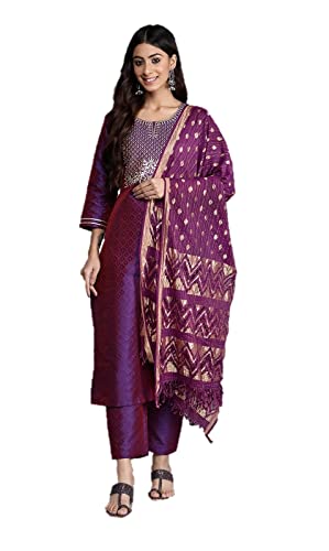 Ensemble kurti pour femme avec dupatta aux finitions soignées