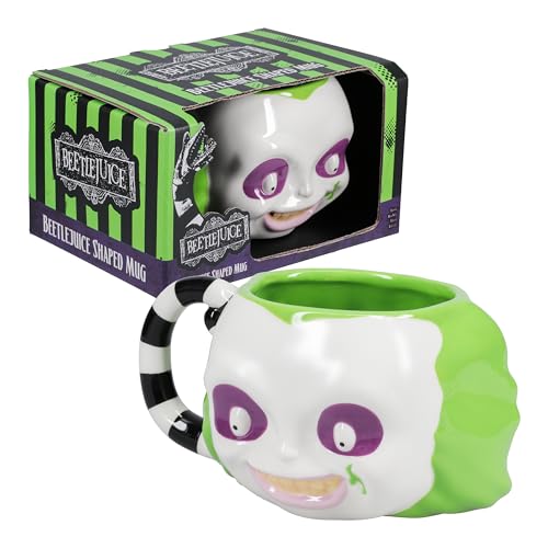Paladone Beetlejuice Mug en forme de visage – Produit sous licence officielle pour les fans de films d'horreur rétro, extra large en céramique 3D, tasse...