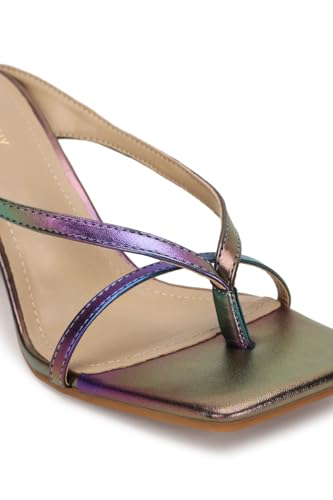 Image of Allen Solly womens Allen Solly Sheen Effect Open-toe Slim Heels Pump
