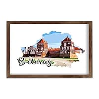 Targa Da Parete In Metallo Con Bandiera Della Bielorussia E Sigillo - 20x30 Cm - Decorazione Patriottica In Latta Per Garage, Camera, Pub - Facile Da Appendere