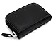 ZHOMA RFID Blocking Genuine Leather Credit Card Case Holder Security Travel Wallet - Black