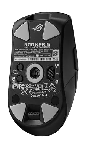 Asus Mouse para jogos ROG Keris Wireless AimPoint, conectividade em três modos (2,4 GHz RF, Bluetoot