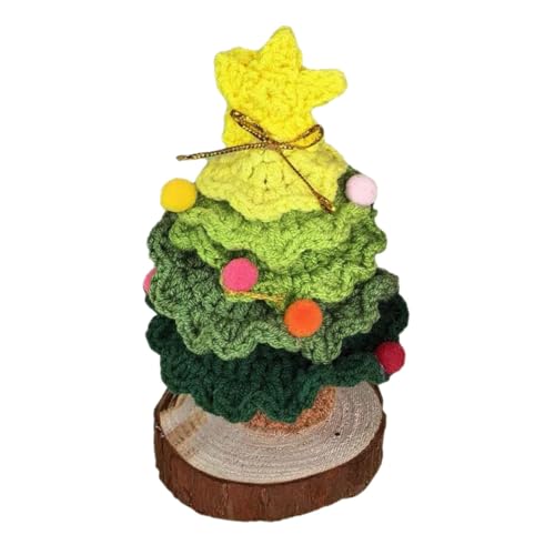 Mini Arbol de Navidad Tejido a Mano en Maceta