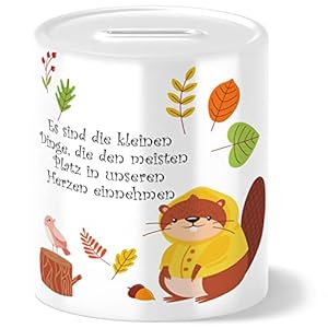 Herbst Bieber Kinder Spardose Geschenke Geschenkideen für Jungs Jungen zum Geburtstag Einschulung Taufe Geburt…