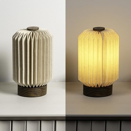 JONATHAN Y Banks 8.5" Minimalist Small Pleated Column Lamp, Natural by JONATHAN Y - Used condition - Image 6