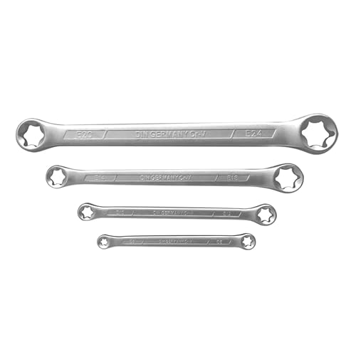 NACHEE Conjunto de 4 chaves E-Torx Box, E6 E8 E10 E12 E14 E18 E20 E24 Torx Set