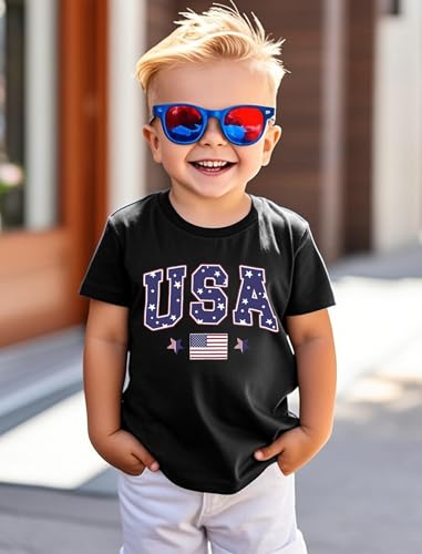 Image of JNC Kids 4th of July Shirt Boys /Girls American Flag T-Shirt Toddler Patriotic Tops Tee Independence Day Clothes 2025