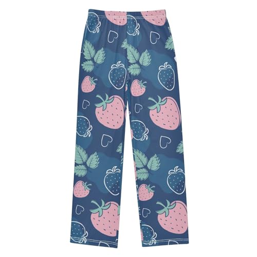 ZZKKO Strawberry Cartoon Hearts Boys Pants for Kids Jogger Pants with Pockets S-XL
