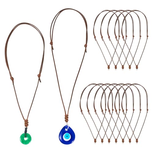 BB Beadthoven - Beadthoven 30pcs Rope Necklace Cord Adjustable Double Knotted Necklaces String 1.5mm Rope Chain Choker with Metal Ring for Hanging Pendants Jewelry Making Brown Cord Necklace for Men Women - -10%