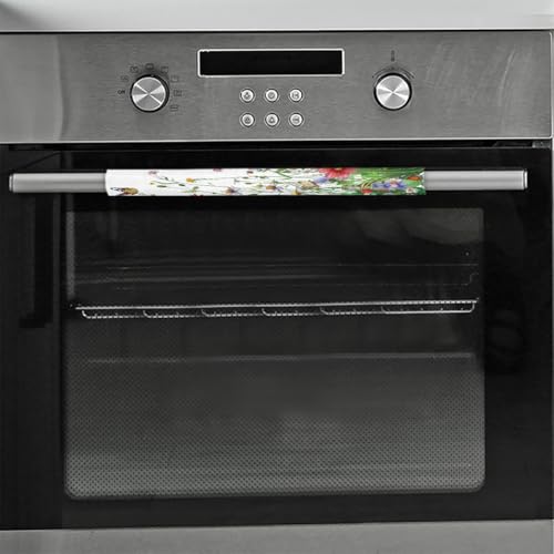 Image of Pardick Spring Flower Grass Refrigerator Door Handle Covers Set of 2 Spring Flower Grass Washable Fridge Dishwasher Mocrowave Oven Door Decor Protector Handle Cover Kitchen Appliance Decorative