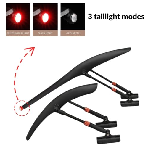 Garde-boue vélo 700C design épuré haute performance avec feu LED