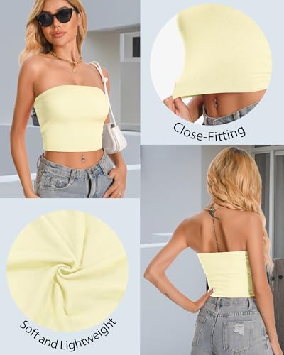 Image of Summer Tube Tops Basic Crop Tops for Women Strapless Tank Casual Tunics Sexy Short Shirts 2026