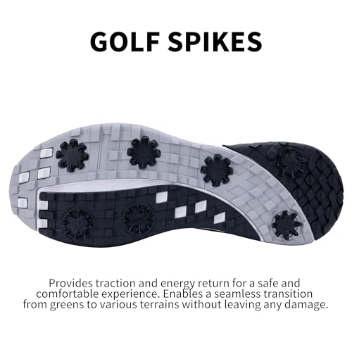 Men's Golf Shoes Spike Wide Waterproof Lightweight Anti Slip Golf Sneakers Walking Footwears2