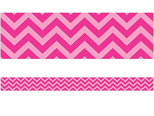 Teacher Created Resources 5541 Hot Pink Chevron Straight Border Trim