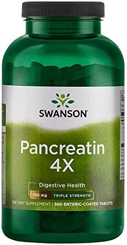 Amazon.com: Swanson Triple-Strength Pancreatin 4X Enzyme - 375mg, 300 ...
