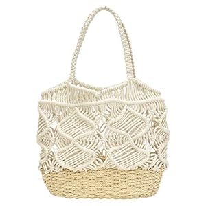 Strandtas, strandtassen for vrouwen, strozakken for vrouwen, geweven strandtas, 1 st mode geweven tas vakantie handtas eenvoudige schoudertas strandtas