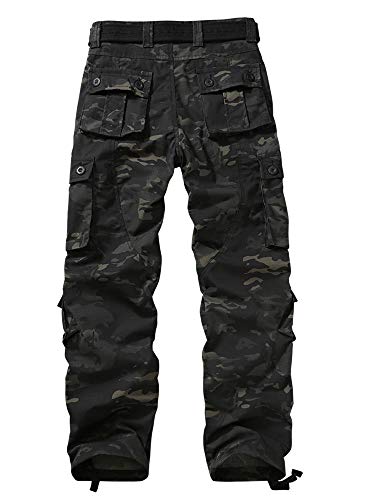 Akarmy Men's Ripstop Wild Cargo Pants, Relaxed Fit Hiking Pants, Army Camo Combat Casual Work Pants With 8 Pockets(No Belt) 3355 Dark Camo 40 #TOP1