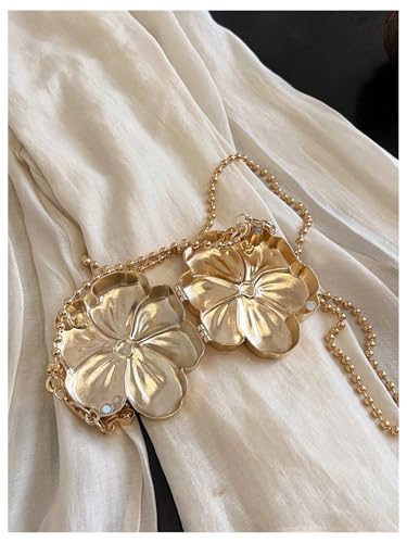 Milumia Women's Metallic Flower Shaped Mini Purse Crossbody Evening Handbags4