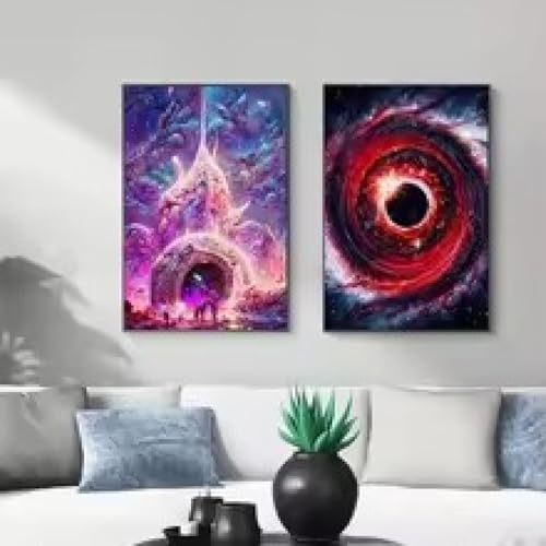 Peinture abstraite sur toile galaxie déco salon chambre XBTYKPB 30x50cm