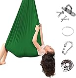 Juego de hamacas de yoga aéreas, capacidad de carga (verde)