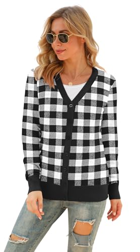 Image of VIISHOW Women Long Sleeve Button Down V Neck Lightweight Basic Knit Sweater Cardigan