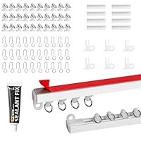 Necdeol 3 Meter Selbstklebende Vorhangschiene, 9 * 33cm Deckenvorhangschiene, Gardinenschiene Ohne Bohren, Vorhangschiene Deckenmontage für Fenster, Schlafzimmer, Duschen, Schränke und Wohnmobile