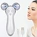 3D Microcurrent Facial Massager Roller, Electric Rechargeable Face Lift Beauty Roller Body Massage for Anti Aging Wrinkles, improve Facial Contour, Skin Tone Reduction and Firm Body Skin (Silver)