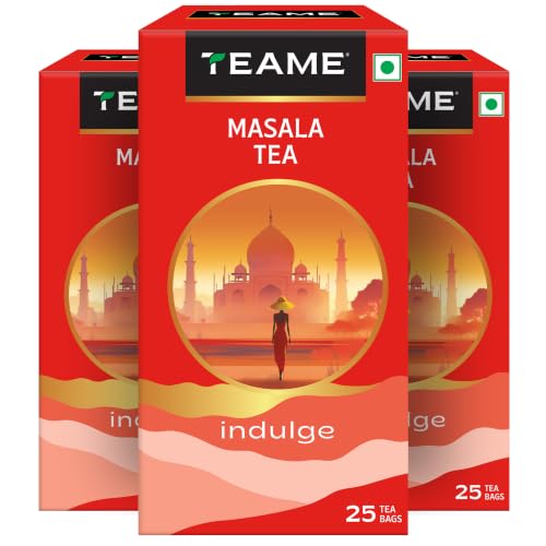 Image of TE-A-ME Masala Tea - 25 Tea Bags (Pack of 3) | Real Spices Masala Tea | Tea | Black Tea | Tea Bags | Black Tea Bags | 75 Tea Bags