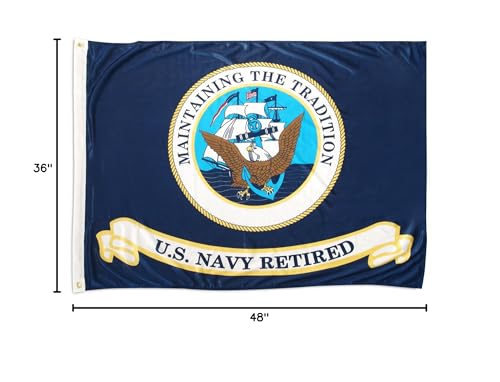 Online Stores US Navy Retired Superknit Polyester Flag, 3 by 4 Feet