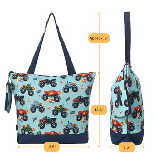 Image of NGIL Medium Top Zipper Closure Canvas Tote Bag with Attached Matching Coin Purse For Moms and Nurses