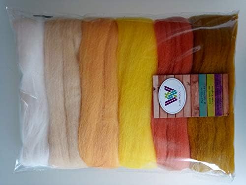 Assorted Colours* 100% Merino Wool Tops for Wet & Dry Felting, Roving Wool Tops, Packs of 60 Grams (Grey 60 g)