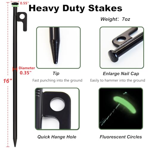 20 Pack 16in Forged Steel Stakes
